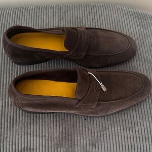 Doucal's Dark Brown Suede Slip-Ons